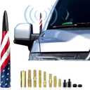 Car Antenna, American Flag Design Anti-Theft Vehicle Signal Bullet Antenna, Truck Arrow Antenna Personalized Decoration Signal Booster, Compatible with Chevrolet Ford Dodge Ram (Black)