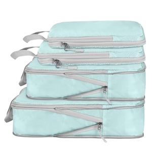 Compression Packing Cubes, Ultralight Packing Cubes for Carry on Suitcase, Travel Packing Essentials for Suitcase Organizer Bags Set, Durable Travel cubes for Luggage (Blue, Set of 6)