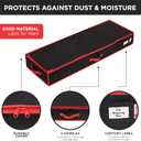 HOLDN STORAGE Premium Wrapping Paper Storage Container - Durable 600D Tear-Proof, Fits 27 Rolls Gift Wrap, Extra Pockets for Ribbons & Bows, Underbed Storage - Ideal for Holiday Christmas, Black (Black/Red Trim)