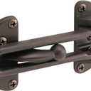 Prime-Line U 10309 Swing Bar Lock for Hinged Swing-In Doors  Secondary Security Lock for Door and Security, 3-7/8 In. Bar Length, Diecast Zinc Construction, Classic Bronze Finish (Single Pack)