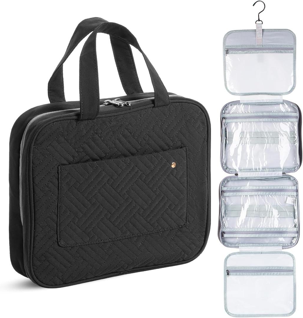 Ms. Pen Travel Toiletry Bag Organizers, Gray, Makeup Travel Bag for Toiletries with Hanging Hook, WaterResistant