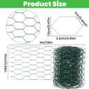 Chicken Wire for Floral Arrangements 3.94 x 118 Inch Green Mesh Hexagonal Iron Wires for Crafts Galvanized Poultry Garden Fencing DIY Decoration