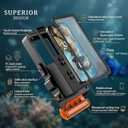Diving Phone Case for iPhone 17 16 15 14 13 Pro Max Galaxy S25 S24 S23 Ultra, 50ft/15m Professional Waterproof Underwater Case with Real Touchscreen, Universal Camera Housing for Snorkeling (Black)