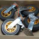 4 Pack 8 Inch Caster Wheels, Swivel Rubber Plate Caster with Top Plate and Screws, 2 Brake Wheels, for Furniture Transport Industrial Transport, 3000Lbs Load Capacity