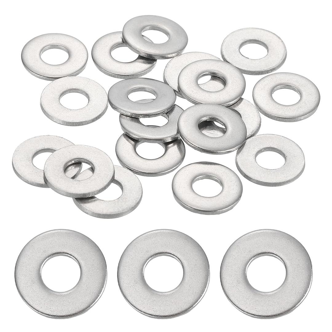 MECCANIXITY 40 Pcs M6 Stainless Steel Flat Washers Round Assortment Parts Spacers Assorted for Screws, Bolts, Plumbing, Automotive, Electrical 6mm ID 16mm OD 1.5mm Thick