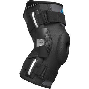 NEENCA Professional Knee Brace for Knee Pain, Hinged Knee Support with Patented X-Straps Fiting System, Strong Stability for Joint Pain Relief, Arthritis, Meniscus Tear, ACL, PCL, MCL, Sports, Workout (Medium, Black-Single)