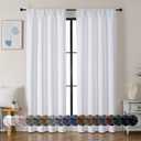 Simplebrand Ava Pure White Curtains for Bedroom 84 Inch Length 2 Panels Set, Light Filtering Window Treatment, Light Filtering Curtain Drapes, Soft Casual Rod Pocket Privacy Curtains, W40 x L84 Inch