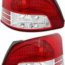 Tail Lights Assembly Pair for 2007 2008 2009 2010 2011 Toyota Yaris 4-Doors Sedan Red Taillights Rear Back Brake Lmaps Replacement Driver and Passenger Side,Chrome Housing Clear Lens