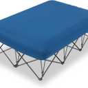 KAMPKEEPER Camping Cot,Camping Cots for Adults,Folding Camping Cot with Inflatable Air Mattress and Carry Bag,for Outdoor Travel Camp Beach Vacation (not Included The Airpump) (Queen, Dark Blue)