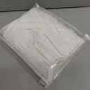 Boho White Woven Fabric Shower Curtain 36 x 74 Modern Farmhouse, No Hooks Tufted Chevron Striped Shabby Chic Textured, Minimalist Cloth Curtain for Bathroom, Hotel Decor