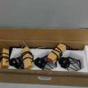 VINLUZ 3 Lights Black Vanity Light Fixtures Over Mirror with Seedy Glass Shade, Industrial Wall Mount Lamp Metal Bathroom Lighting