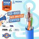 | CAT6 Plenum Cable 1000ft | UTP, 23AWG, 550MHz | DSX-8000 Certified | Most Certified Cable of The Whole Market (Blue)