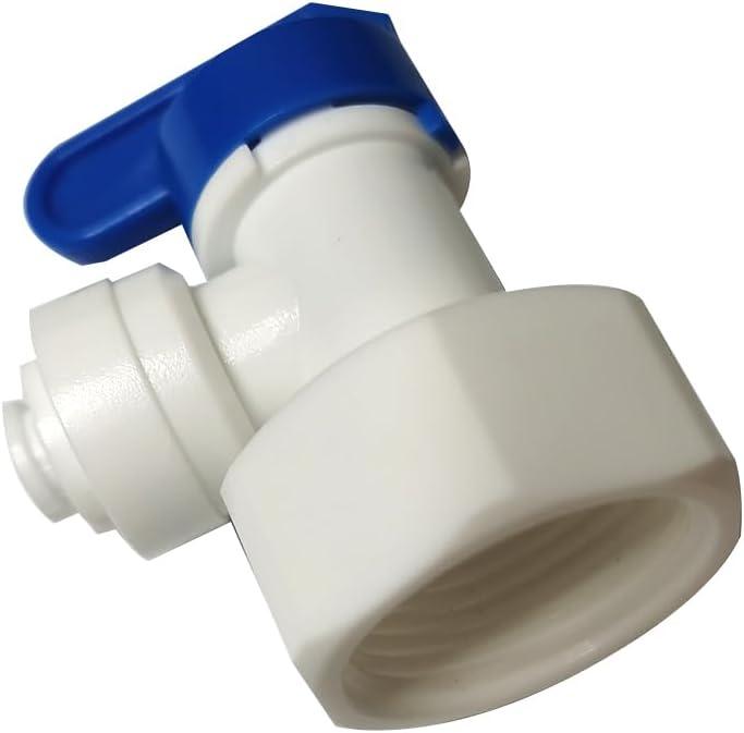 Acetal Copolymer RO Water Storage Tank Ball Valve,3/8 inch O.D. Tubing x 3/4 inch Female Speedfit Shut Off Valve,Quick Push to Connect Plastic Plumbing Fitting Push Fit (pack of 5)