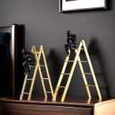 FUNSXBUG The Thinker Statue Thinking Man Statues Sitting on a Ladder Sculptures Collectible Figurine Home Decor Living Room Decoration (Large)