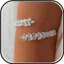 Your Always Charm Gold Rhinestone Arm Cuff Bracelet for Women Adjustable Sparkly Upper Arm Cuff Wedding Party Jewelry
