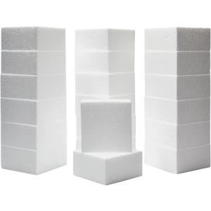 20 Pack Foam Blocks for Crafts, Polystyrene Brick Rectangles for Floral Arrangements, Art Supplies (White, 4 x 4 x 2 in)