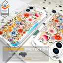 Compatible for iPhone 17 Cases with Design, Cute Transparent Designer Phone Case for Women Girls Girly with Heavy Duty Protective Bumper (Clear Anemone Flower Floral)