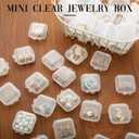 Chunful 100 Pack Mini Clear Plastic Jewelry Box Earring Organizers Small Storage Containers with Hinged Lid for Earrings Pearl Bracelets and Small Accessories