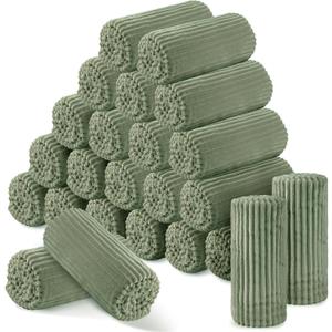 Buryeah 24 Pcs Flannel Throw Blanket Bulk 50 x 60 in Sleepover Blanket Outdoor Wedding Throw Lightweight, Oeko-tex Standard 100 Certified for Sofa Homeless Gifts (Sage Green)