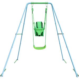 2-in-1 Toddler Swing Set - Outdoor Swing for Kids 6 Months+ with Baby Swing for Infants on Stand, Indoor & Outdoor Fun for Little Ones