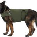 Dog Anxiety Jacket, Skin-Friendly Dog Calming Shirt - Dog Coat for Thunder, Fireworks, Vet Visits and Separation - Keep Pet Calm Without Medicine & Training, Army Green, Large