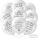 60 Pcs Memorial Balloons 12 Inch Latex Balloons with Ribbons for Memorial Day Funeral Decoration White