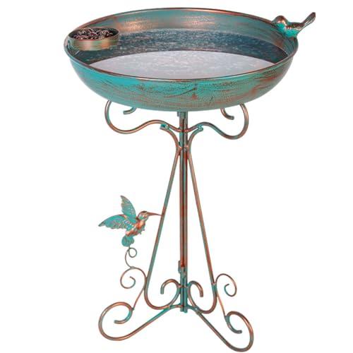 dreamysoul Bird Bath 12" Dia Bowl, Metal Birdbath with Feeder, Pedestal Bird Baths for Outside Outdoors Garden Patio Yard (Bronze)(2pcs) dreamysoul Bird Bath 12" Dia Bowl, Metal Birdbath with Feeder, Pedestal Bird Baths for Outside Outdoors Garden Patio Yard (Bronze)(2pcs)