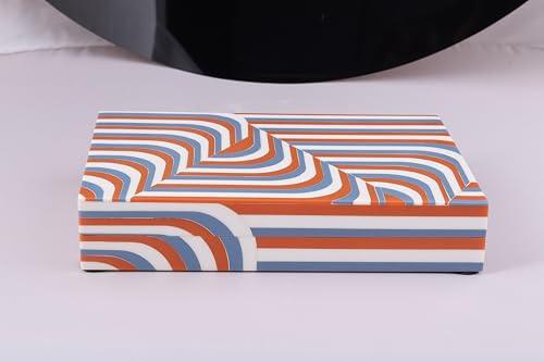 Handicrafts Home Large Decorative Storage Box with Lid– 10x6x2.5” Coffee Table Organizer, Keepsake-Decorative Boxes for Home Decor, Stylish Decorative Box for Office Décor-Carnaby Loop