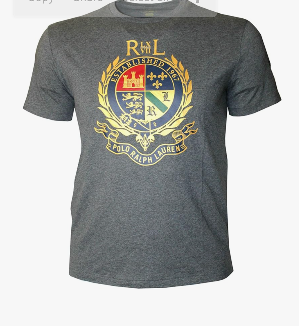 Polo Ralph Lauren Men's Crest Shirt Athletic Top (Grey Heather, XL)