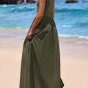 PRETTYGARDEN Womens Summer Casual Scoop Neck Sleeveless Long Dresses Tank Top Patchwork Aline Swing Maxi Dress with Pockets (M)