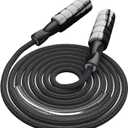 FITMYFAVO Jump Rope Cotton Adjustable Skipping Weighted jumprope for Women，Adult and Children Athletic Fitness Exercise Jumping Rope (Black)