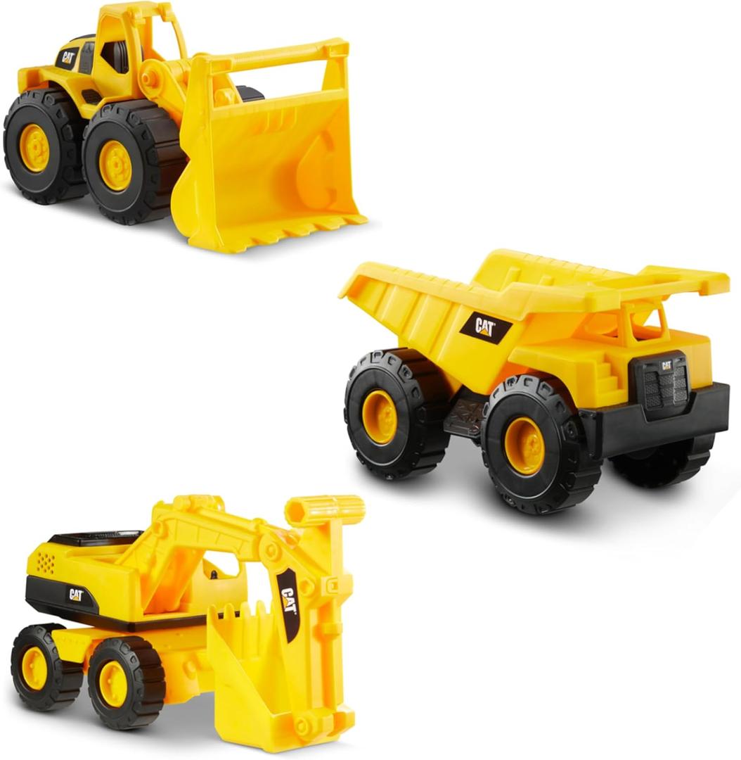 Cat Construction 7" Dump Truck, Loader & Excavator toys Combo Pack