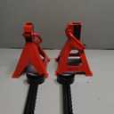 Amazon Basics Steel Jack Auto Stands, 3 Ton (2.7 metric Ton) Capacity, Easy to Use, Adjustable Height, 6,000 lb, 1 Pair, Black and Red(For Sedans and Urban SUVs)