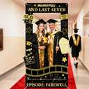 Graduation Decorations Class of 2026 Graduation Party Photo Booth Prop Black Gold Movie Background Congrats Grad Backdrop Banner for Middle High School College Party Decorations