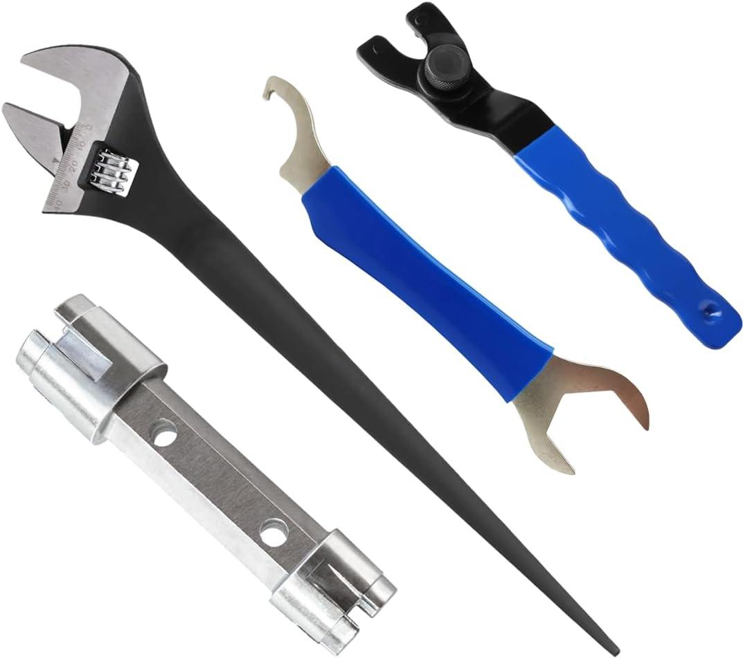 4PS Tub Drain Remover Wrench Removal Tool,Black 10" Adjustable Plumbers Wrench,Adjustable Pin Spanner for Angle Grinder Machine,Faucet Wrench