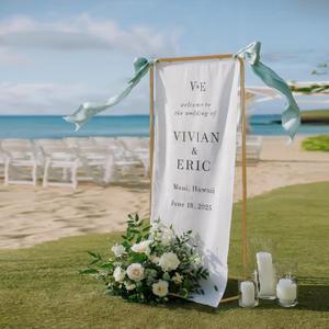 Sign holder, Adjustable Wedding Sign Holder, Welcome Sign Stand With Leather Sign Hanging Straps, 71x31x 20 Heavy Duty Ease Sign Stand for Wedding, Bridal Shower, Birthday Party, Baby Shower or Any Event (Gold, M)