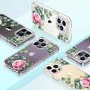 GiiKa for iPhone 14 Pro Case with Screen Protector, 6.1" Clear Full Body Shockproof Protective Floral Girls Women Hard Case with TPU Bumper Cover Phone Case for iPhone 14 Pro, Camellia