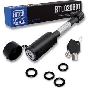 RETRUE Trailer Hitch Locks, 5/8" Locking Hitch Pin for 2" and 2 1/2" Receiver Class III IV Hitch, Tow Hitch Pin Lock Dia 3-1/2 Long Pin with O-Rings Weatherproof Caps for Trailer Truck Car Boat (Black)