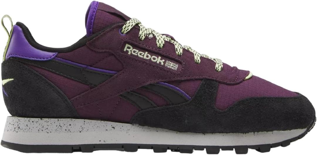 Reebok Women's Classic Leather Sneaker, Midnight Plum/Black/Grey 1, Size 8.5