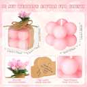 MTLEE Mini Bubble Candles Wedding Favors Gifts for Guests 1.57" x 1.38" Bubble Candles with Cards Dried Flowers DIY Gift Set for Baptism Party Bridal Shower Thank You Gifts(Pink,30 Sets)