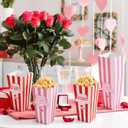 100 Pieces 16 Ounce Valentine's Day Popcorn Boxes Have a Poppin Valentine's Day Love Heart Candy Goodie Boxes Cardboard Popcorn Container for Classroom School Class Party Favor