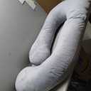 ALLOPERA Pregnancy Pillow, Full Body Maternity Pillow 57 inch, with Removable Washable Cover - Sleep Support for Legs, Back, Neck, Shoulder, HIPS, Belly for Pregnant Women, Velvet Cover(Grey)