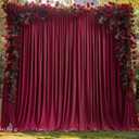 Burgundy Backdrop Curtain 2 Panels-Wrinkle-Free Champagne Curtains Polyester Photography Drapes for Baby Shower Birthday Party Photo Background Backdrop Stand- 8 X10FT (Burgundy)