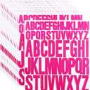 3 x 14 Sheets 1 Inch and 2 Inch Capital Letters Stickers,728 Pieces Alphabet Stickers for Scrapbooking, Sign, Water Bottle,Arts & Crafts Supplies - Rose Red