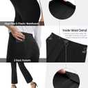 AFITNE Women's Yoga Pants with Pockets Stretchy Pull On High Waisted Cropped Pants Work Casual Dress Ankle Slacks (Black, XL)