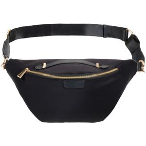 Plus Size Black Fanny Pack, Unisex Cross Body Bag with Adjustable Strap (Fits 42-54 Inch Waist)
