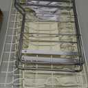 2 Tier Dish Drying Rack Dishes Organizer Rack Double Decker for Kitchen Counter (White-manual Tray)