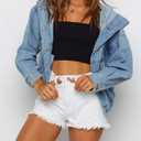 Women's Oversized Denim Jacket (Blue, S)