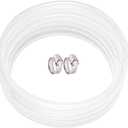 Clear Vinyl Tubing 5/16" ID  7/16" OD -25 Ft 60PSI,Flexible Plastic Tubing, BPA Free Non-Toxic, Multipurpose Hybrid Clear Reinforced Tube with 2 Screw Clamps