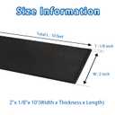 Black Solid Rubber Strip, 1/8 (.125)" Thick X 2" Wide X 10'Long, Solid Flat Rubber Roll for Anti-Slip, Anti-Vibration, DIY Gaskets, Crafts, Sealing, Supports, Protection